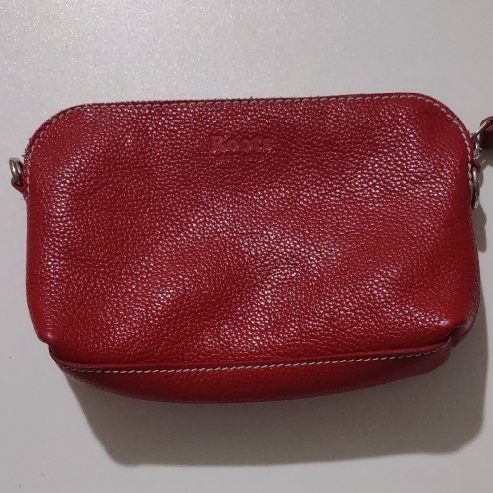 Roots Red Leather Crossbody Bag